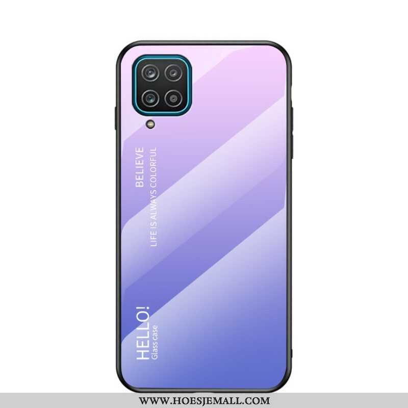 Hoesje voor Samsung Galaxy M12 / A12 Gehard Glas Hallo