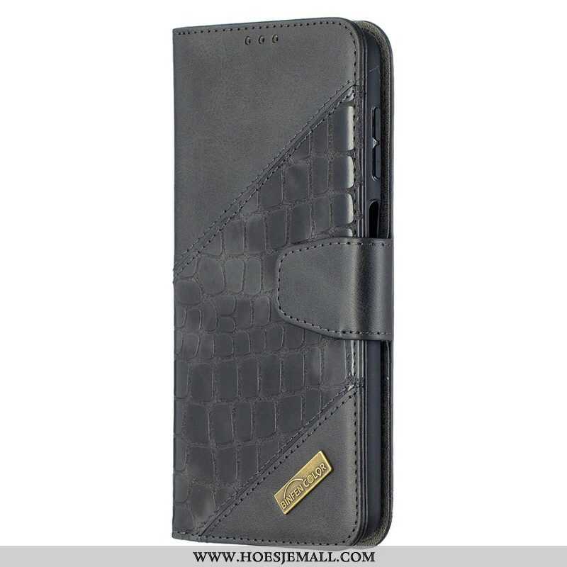 Flip Case voor Samsung Galaxy M12 / A12 Klassiek Krokodillenleer-effect