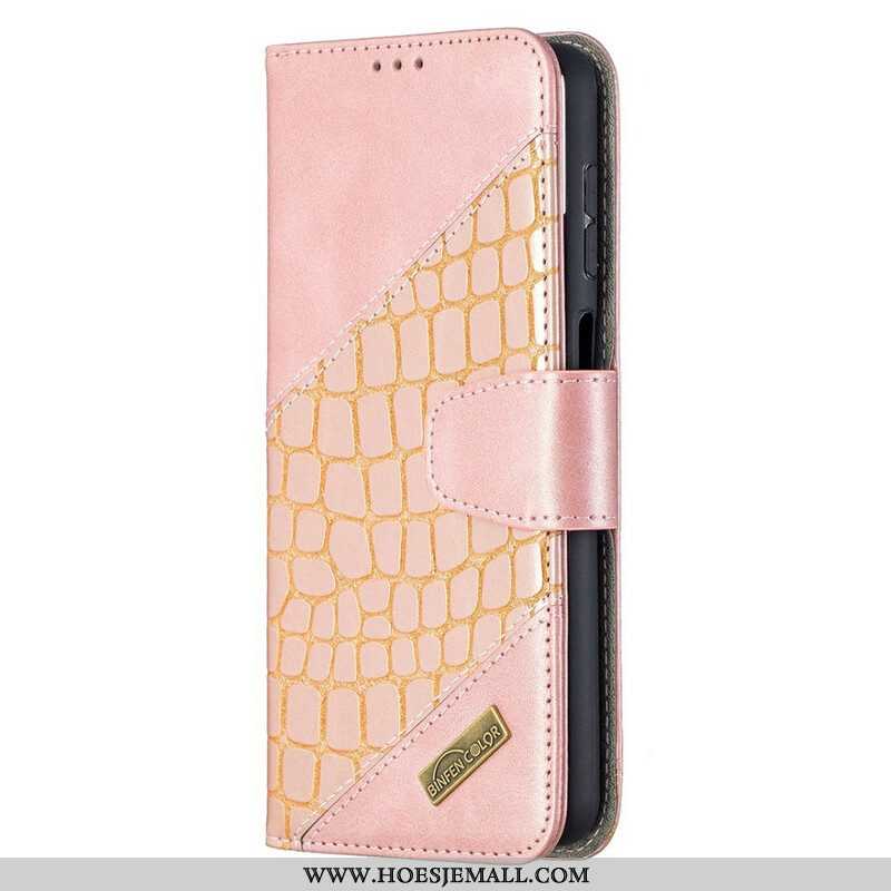 Flip Case voor Samsung Galaxy M12 / A12 Klassiek Krokodillenleer-effect