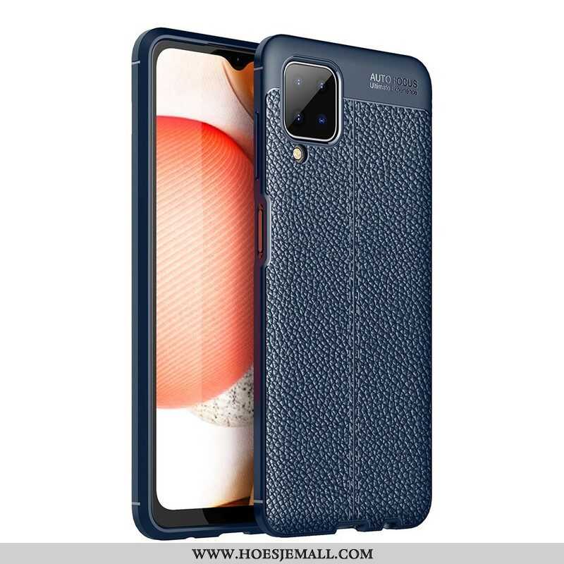 Hoesje voor Samsung Galaxy M12 / A12 Dubbellijnig Litchi-leereffect