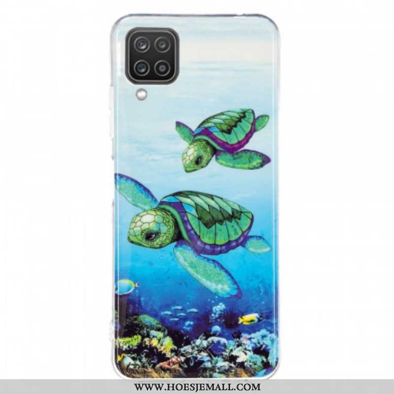 Hoesje voor Samsung Galaxy M12 / A12 Fluorescerende Schildpadden