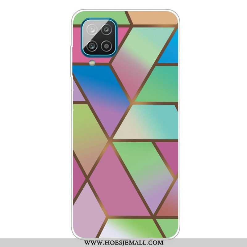 Telefoonhoesje voor Samsung Galaxy M12 / A12 Geometrisch Marmer