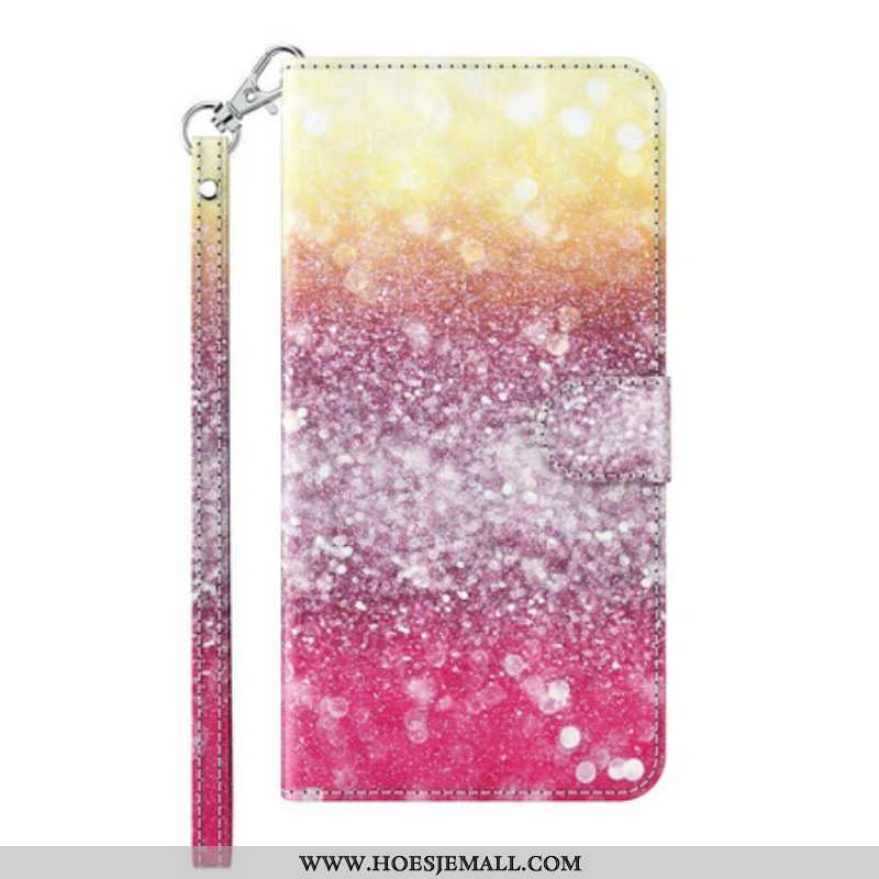 Flip Case voor Samsung Galaxy M12 / A12 Magenta Glitterverloop