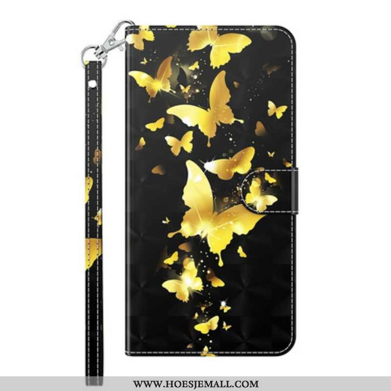 Folio-hoesje voor Samsung Galaxy M12 / A12 Gele Vlinders