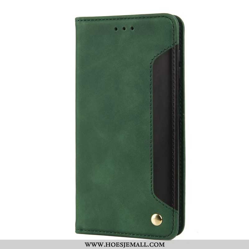 Bescherming Hoesje voor Samsung Galaxy M12 / A12 Folio-hoesje Tweekleurig Zakelijk Leereffect