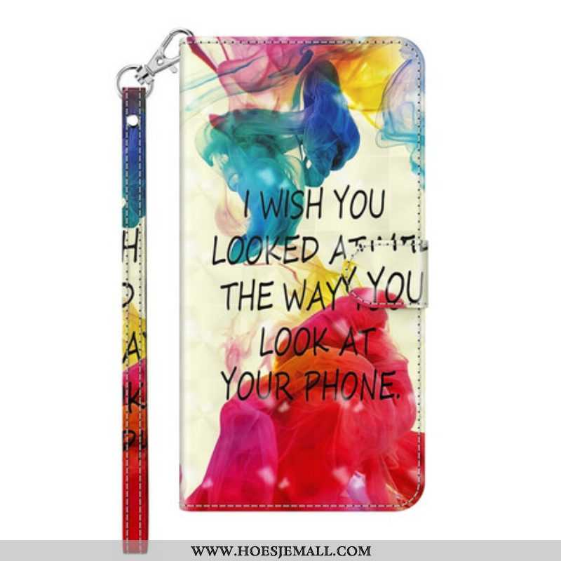 Folio-hoesje voor Samsung Galaxy M12 / A12 Lichtpunt I Wish Met Lanyard