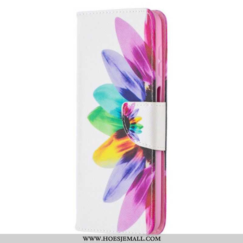 Leren Hoesje voor Samsung Galaxy M12 / A12 Waterverf Bloem