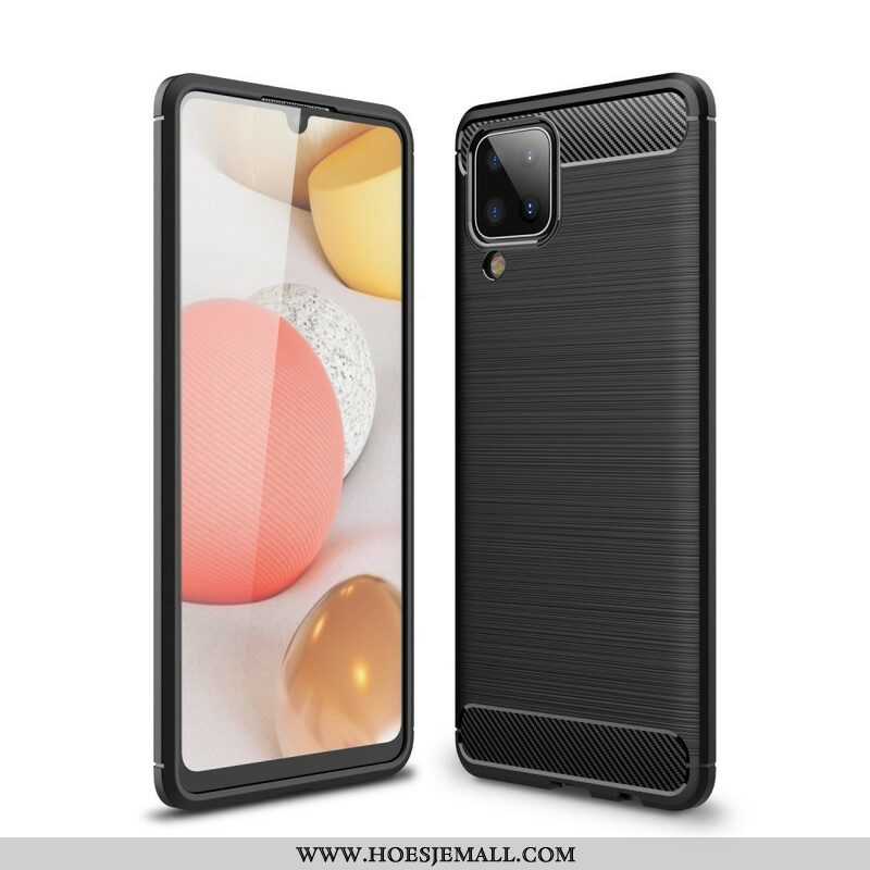 Hoesje voor Samsung Galaxy M12 / A12 Geborstelde Koolstofvezel