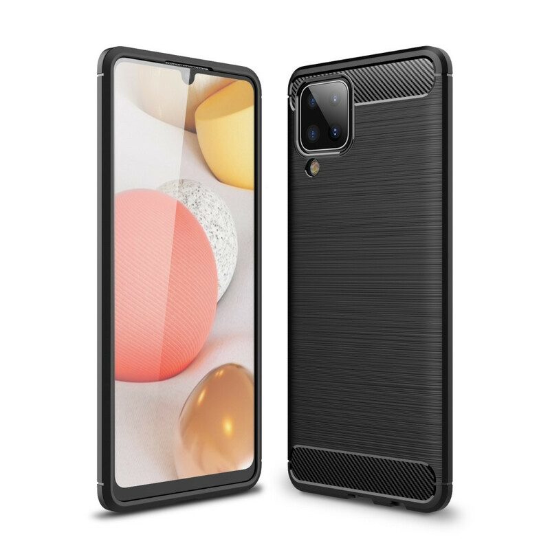 Hoesje voor Samsung Galaxy M12 / A12 Geborstelde Koolstofvezel