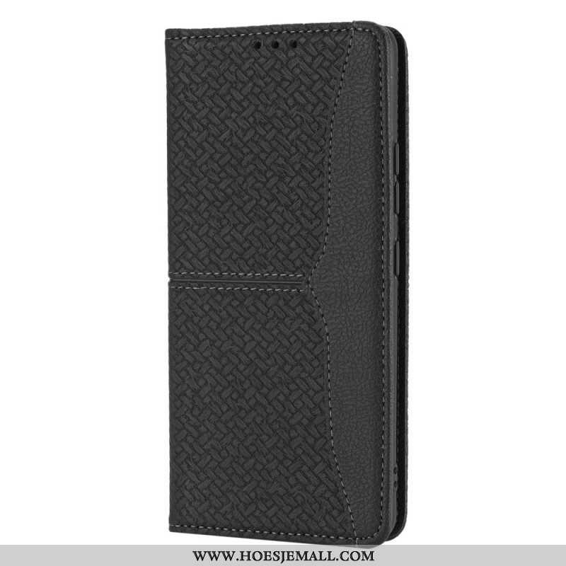 Bescherming Hoesje voor Samsung Galaxy M12 / A12 Met Ketting Folio-hoesje Geweven Leren Stijl Met Ba