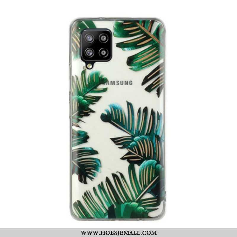 Hoesje voor Samsung Galaxy M12 / A12 /transparante Groene Bladeren