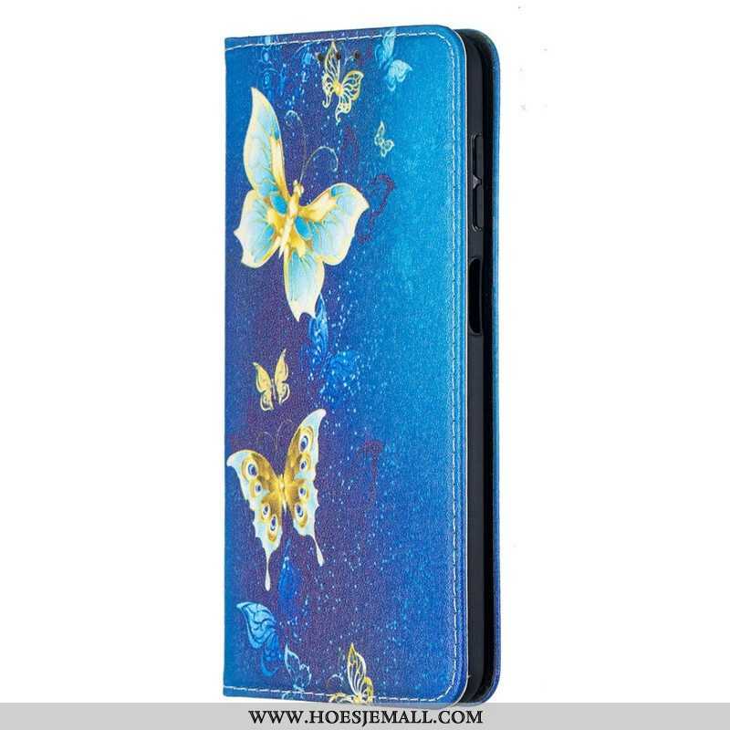 Bescherming Hoesje voor Samsung Galaxy M12 / A12 Folio-hoesje Kleurrijke Vlinders