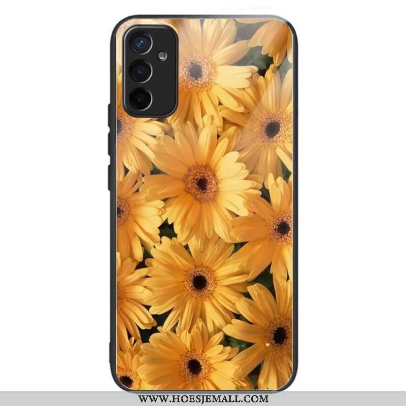 Telefoonhoesje voor Samsung Galaxy M13 Zonnebloemen Gehard Glas