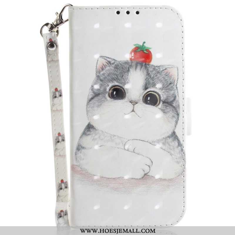 Folio-hoesje voor Samsung Galaxy M13 Kat Met Lanyard