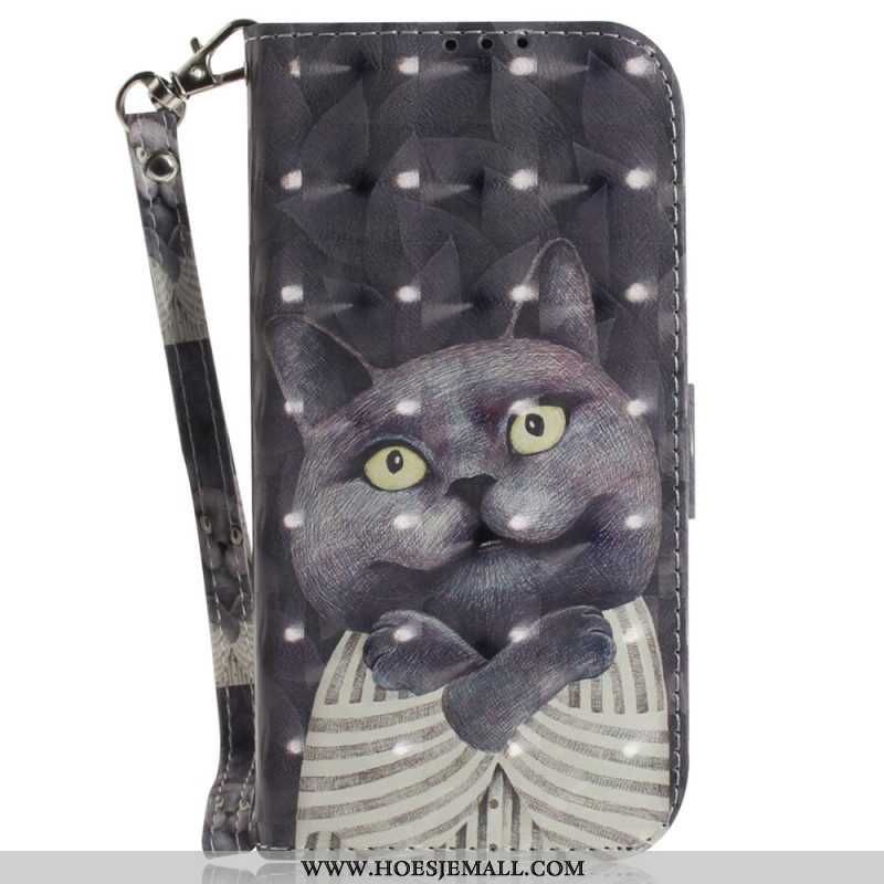 Folio-hoesje voor Samsung Galaxy M13 Kat Met Lanyard