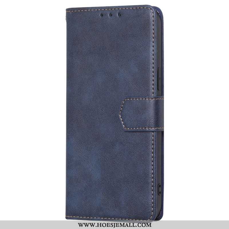 Folio-hoesje voor Samsung Galaxy M13 Vintage Kunstleer En Stiksels