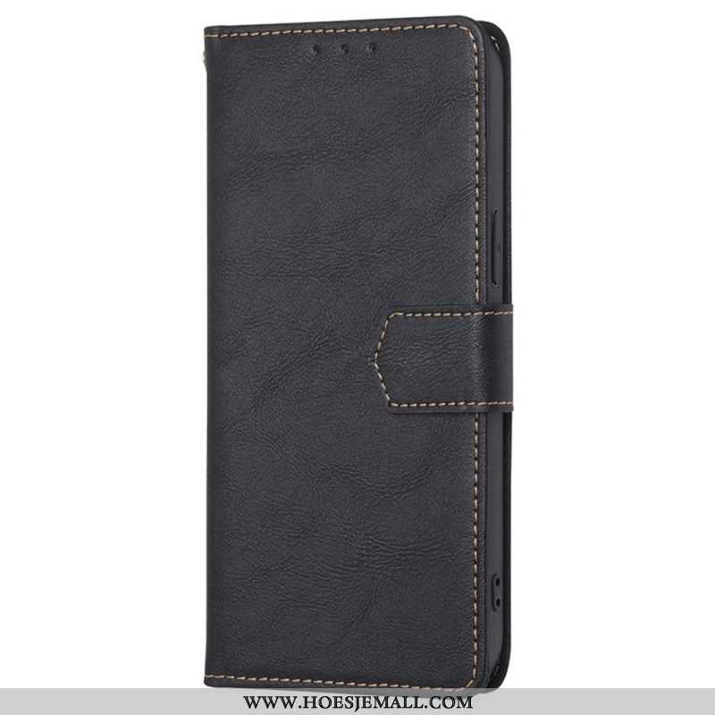 Folio-hoesje voor Samsung Galaxy M13 Vintage Kunstleer En Stiksels