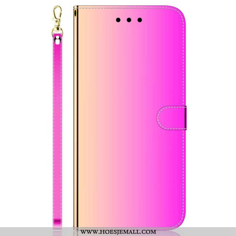 Folio-hoesje voor Samsung Galaxy M13 Spiegel En Lanyard