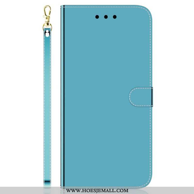 Folio-hoesje voor Samsung Galaxy M13 Spiegel En Lanyard