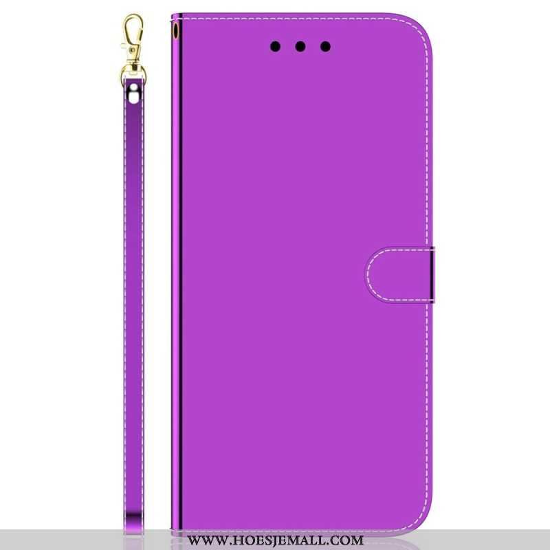 Folio-hoesje voor Samsung Galaxy M13 Spiegel En Lanyard