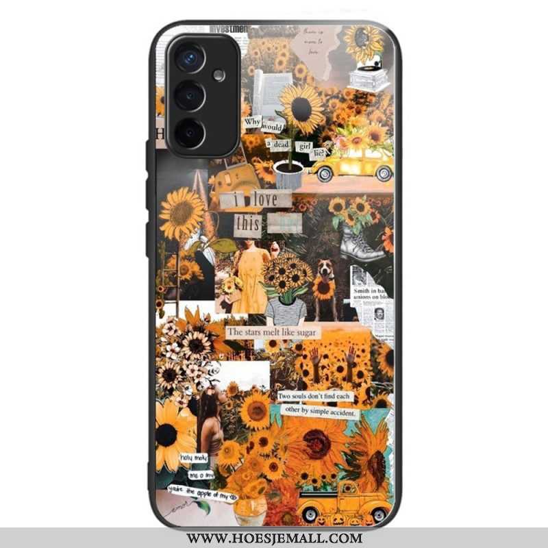 Hoesje voor Samsung Galaxy M13 Zonnebloemen Van Gehard Glas