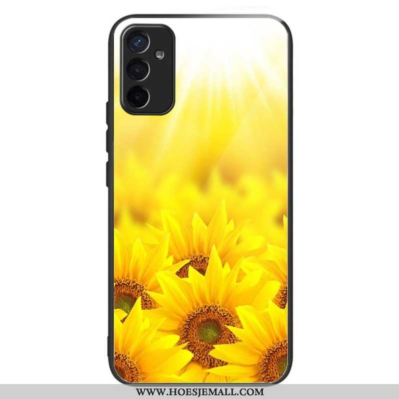 Hoesje voor Samsung Galaxy M13 Zonnebloemen Van Gehard Glas