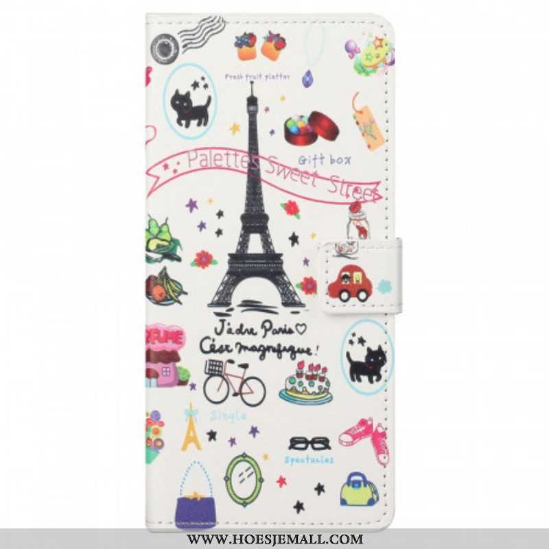 Flip Case voor Samsung Galaxy M23 5G Ik Hou Van Parijs