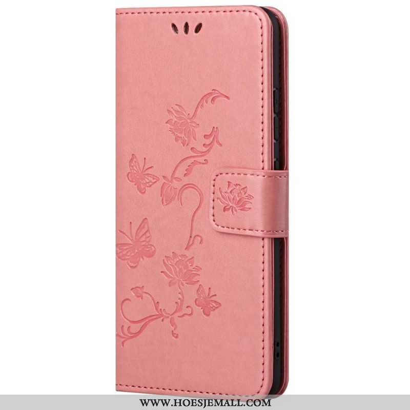 Folio-hoesje voor Samsung Galaxy M23 5G Met Ketting Riem Bloemen