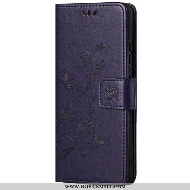 Folio-hoesje voor Samsung Galaxy M23 5G Met Ketting Riem Bloemen