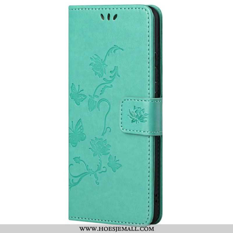 Folio-hoesje voor Samsung Galaxy M23 5G Met Ketting Riem Bloemen