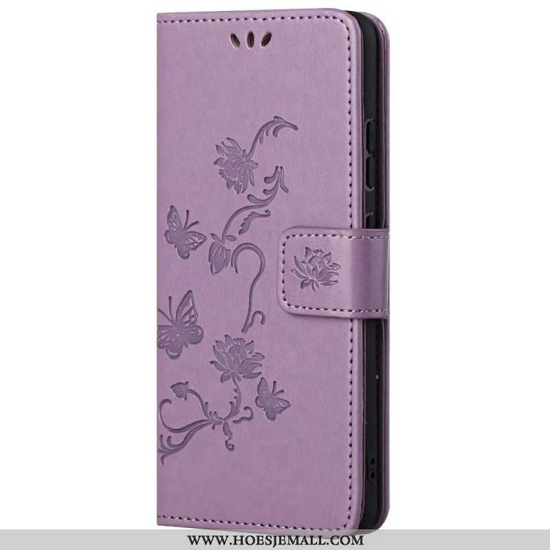 Folio-hoesje voor Samsung Galaxy M23 5G Met Ketting Riem Bloemen