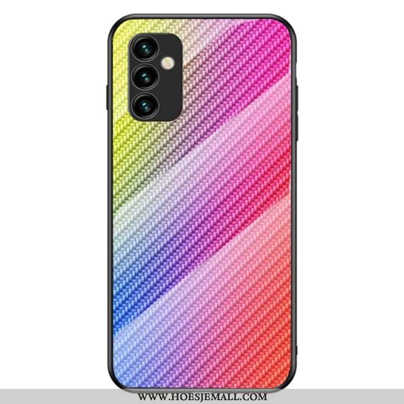 Hoesje voor Samsung Galaxy M23 5G Koolstofvezel Gehard Glas