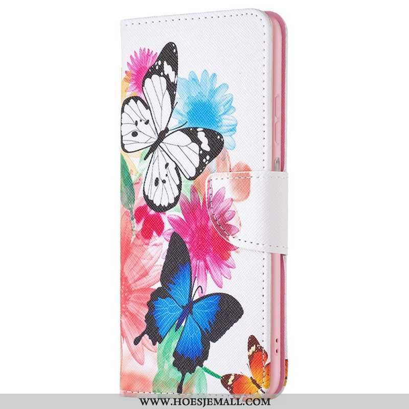 Folio-hoesje voor Samsung Galaxy M23 5G Aquarel Vlinders