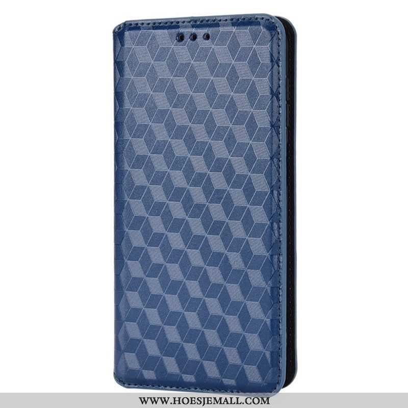 Bescherming Hoesje voor Samsung Galaxy M23 5G Folio-hoesje 3d Kubus Leereffect