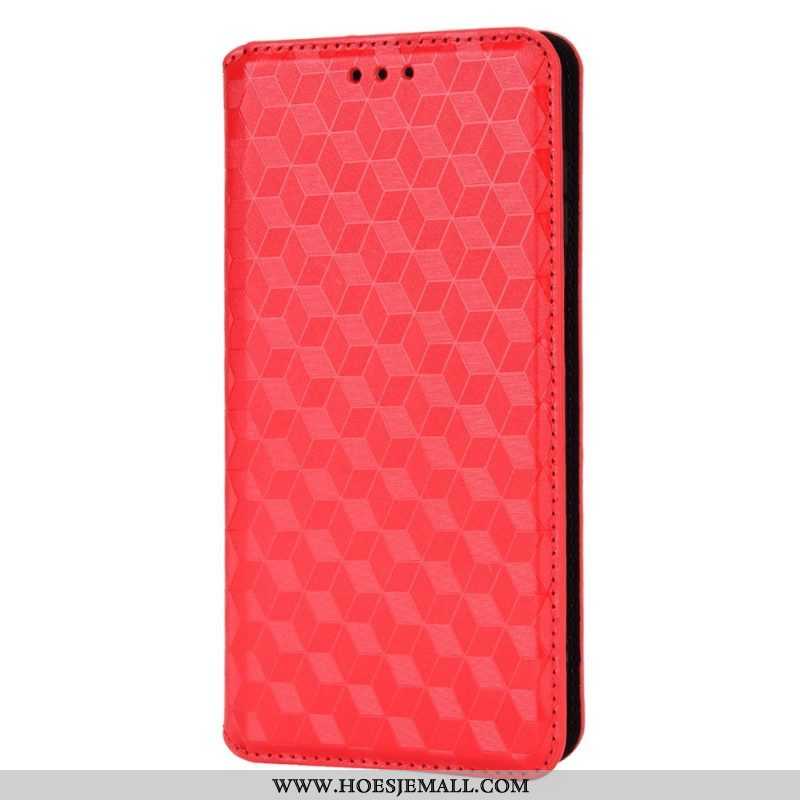 Bescherming Hoesje voor Samsung Galaxy M23 5G Folio-hoesje 3d Kubus Leereffect