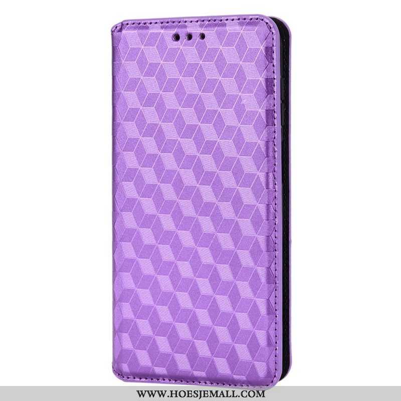 Bescherming Hoesje voor Samsung Galaxy M23 5G Folio-hoesje 3d Kubus Leereffect