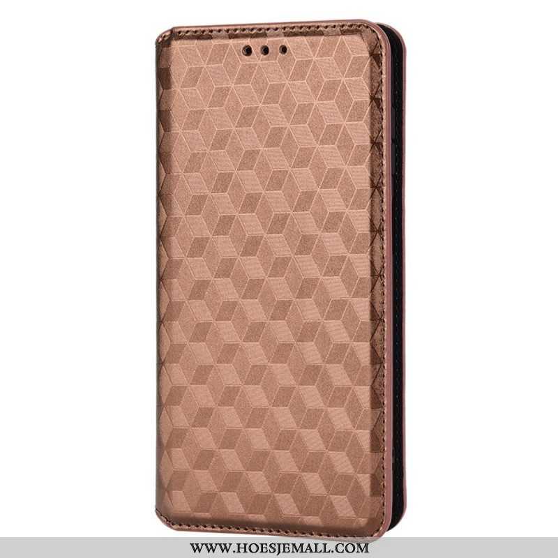 Bescherming Hoesje voor Samsung Galaxy M23 5G Folio-hoesje 3d Kubus Leereffect