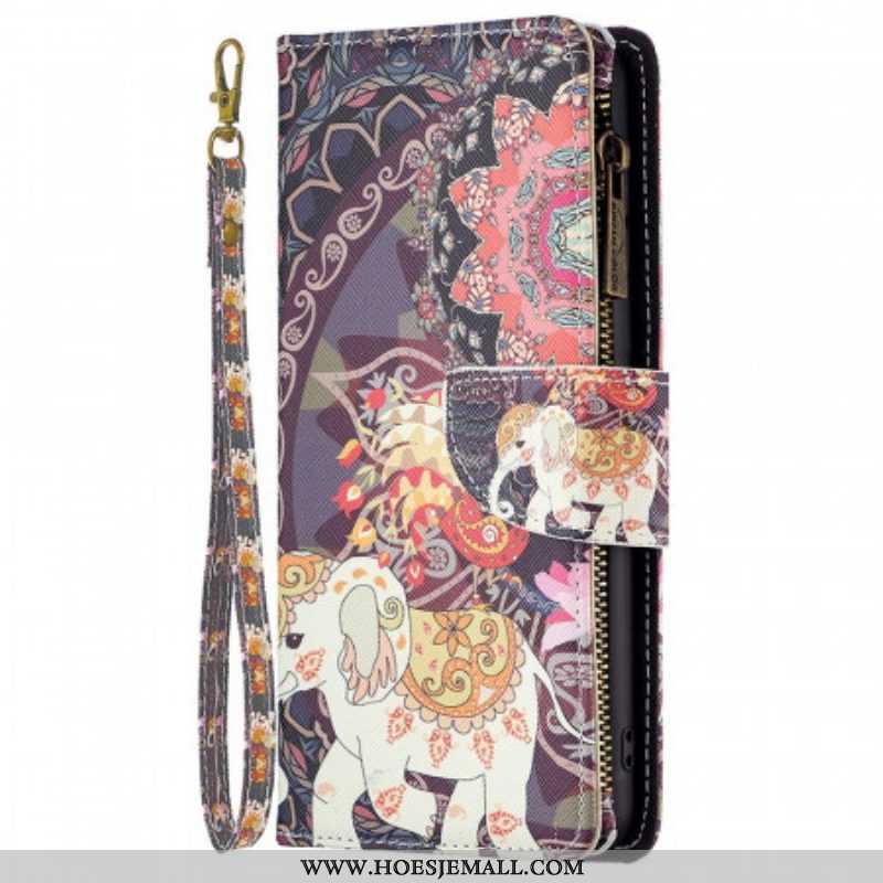 Folio-hoesje voor Samsung Galaxy M23 5G Olifant Portemonnee En Lanyard