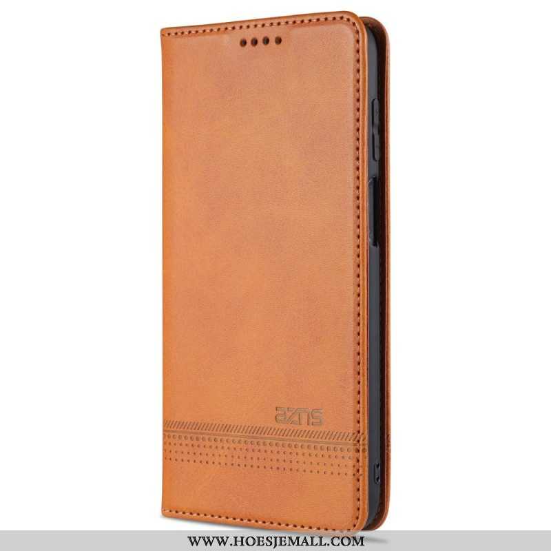 Bescherming Hoesje voor Samsung Galaxy M32 Folio-hoesje Azns Leerstyling