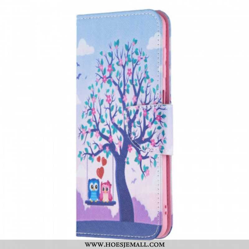 Flip Case voor Samsung Galaxy M32 Uilen Op De Schommel