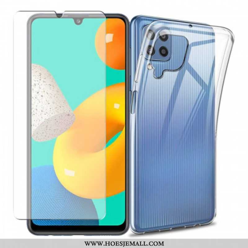 Hoesje voor Samsung Galaxy M32 Combo En Scherm Van Gehard Glas