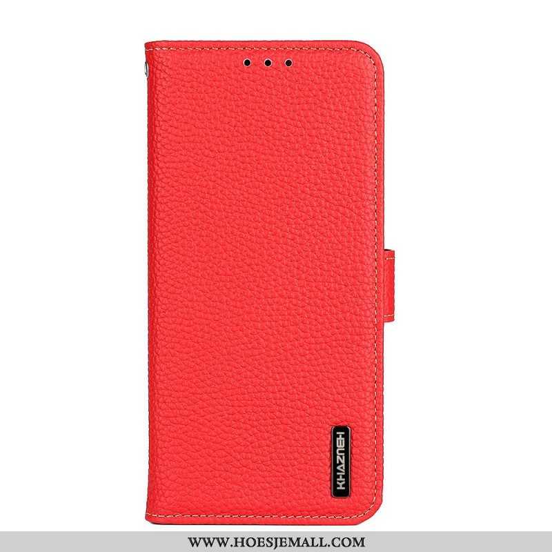 Folio-hoesje voor Samsung Galaxy M32 Echt Litchi-leer Khazneh Rfid