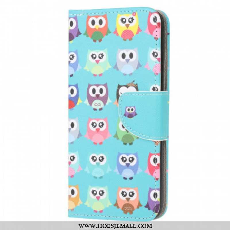 Leren Hoesje voor Samsung Galaxy M32 Uilen