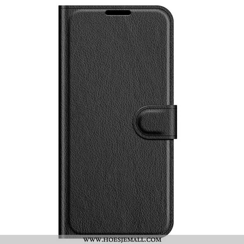 Folio-hoesje voor Samsung Galaxy M32 Klassiek Litchi-leereffect