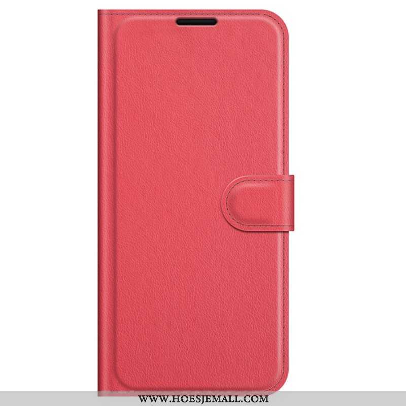 Folio-hoesje voor Samsung Galaxy M32 Klassiek Litchi-leereffect