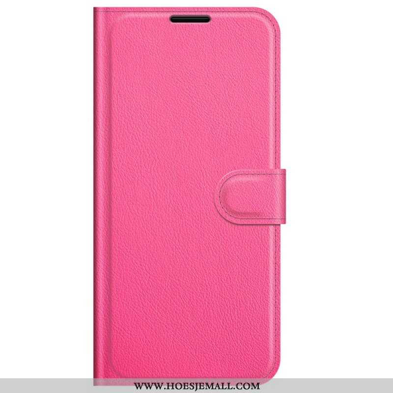 Folio-hoesje voor Samsung Galaxy M32 Klassiek Litchi-leereffect