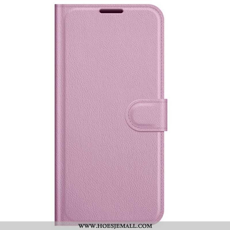 Folio-hoesje voor Samsung Galaxy M32 Klassiek Litchi-leereffect