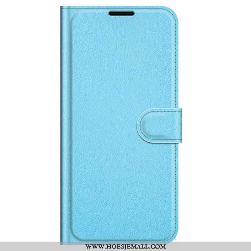 Folio-hoesje voor Samsung Galaxy M32 Klassiek Litchi-leereffect