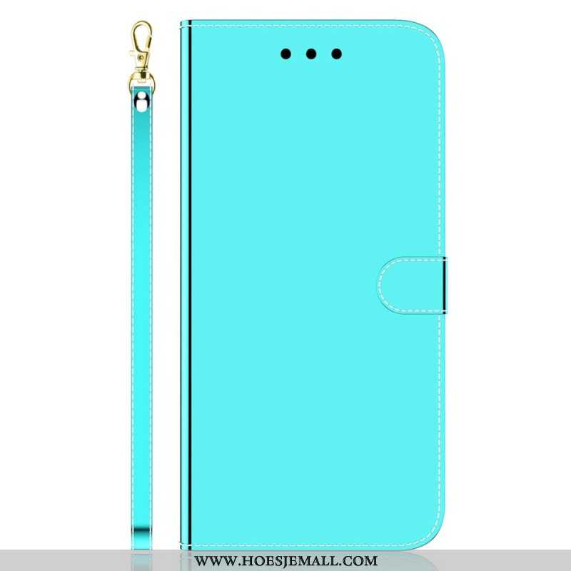 Flip Case voor Samsung Galaxy M33 5G Spiegel En Lanyard