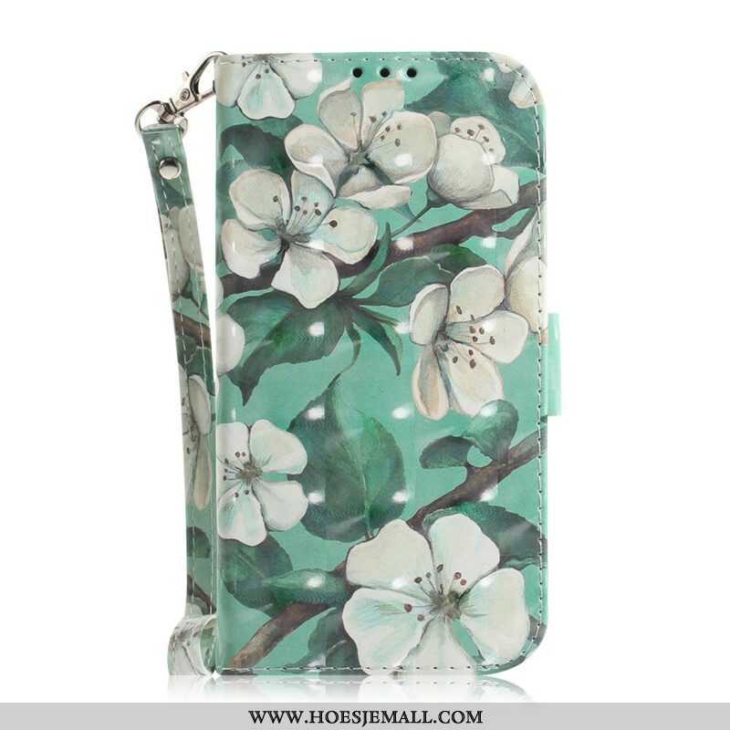 Folio-hoesje voor Samsung Galaxy M51 Met Ketting Riem Bloem Boom